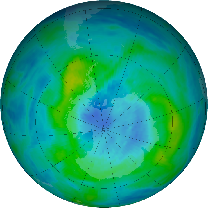 Antarctic ozone map for 29 March 1987